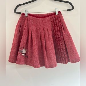 Snoopy Peanut Skirt Red Wool Mini Size‎ 10-12 Years old